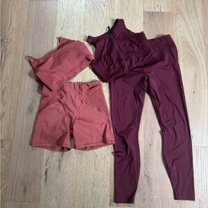 Savage X Fenty Burgundy and Rust Leggings Set